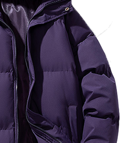 ZITY Men's Full Zipper Solid Color Puffer Jacket-DUMCO05528