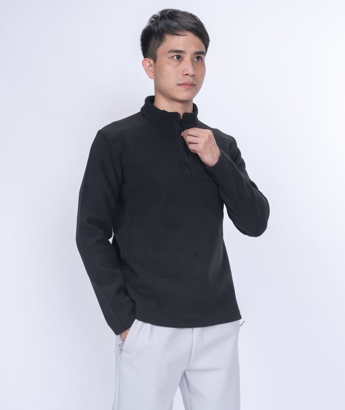 ZITY Men's 1/4 Zip Up Long Sleeve Polo Shirt-8843