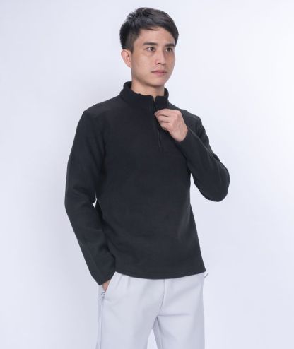 ZITY Men's 1/4 Zip Up Long Sleeve Polo Shirt-8843