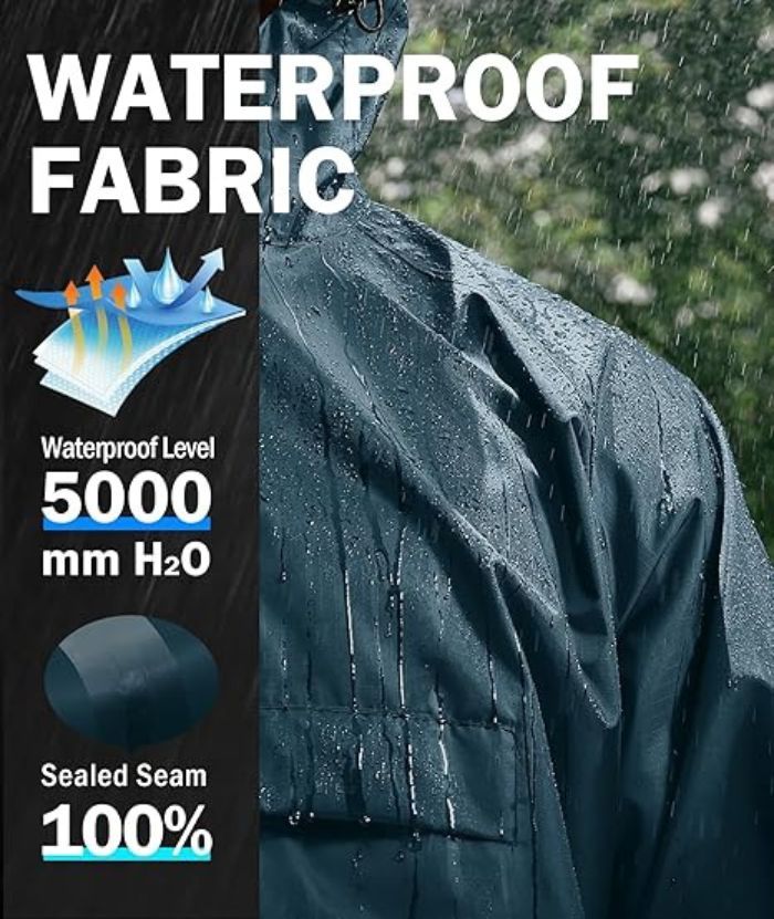 ZITY Men's Waterproof Lightweight Packable Rain Jacket-CUMRC04444