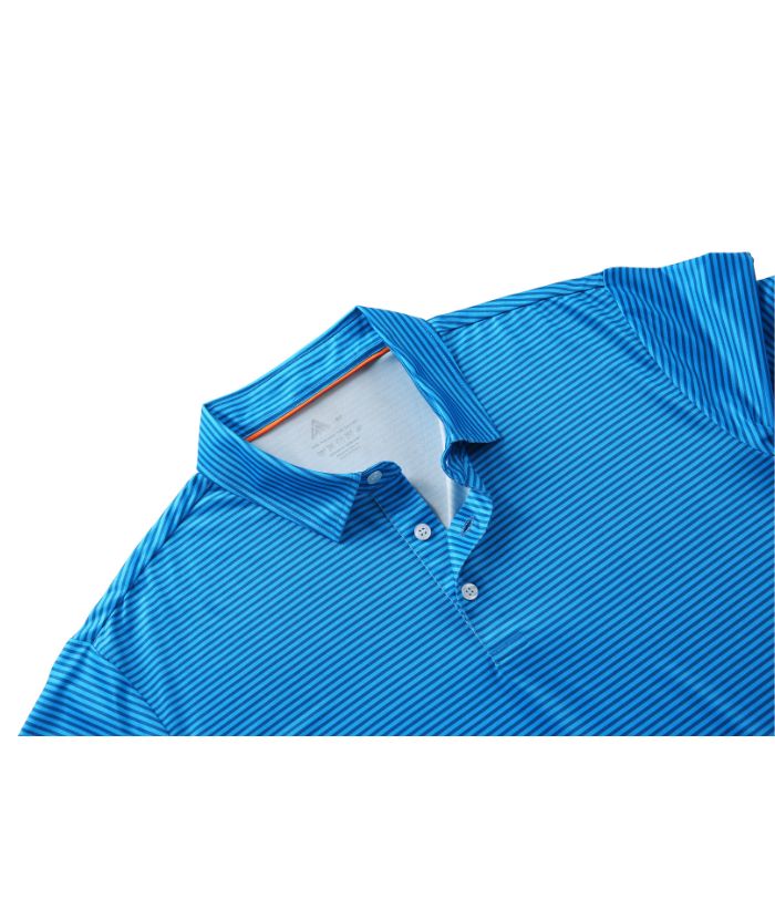 ZITY Men's Button Up Stripe Polo Shirt-CFMPO00062