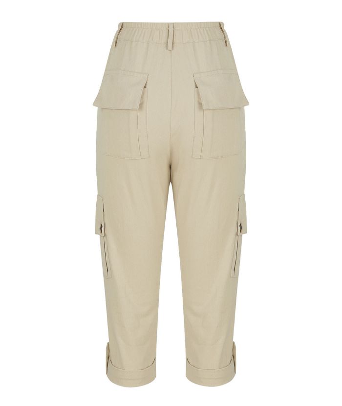 ZITY Women's Solid Color Multi Pocket Three Quarter Pant-DUWCS06170
