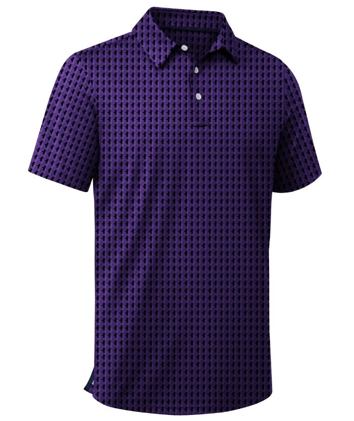 ZITY Men's Button Up Dri Fit Printed Polo Shirt-CUMPO05527