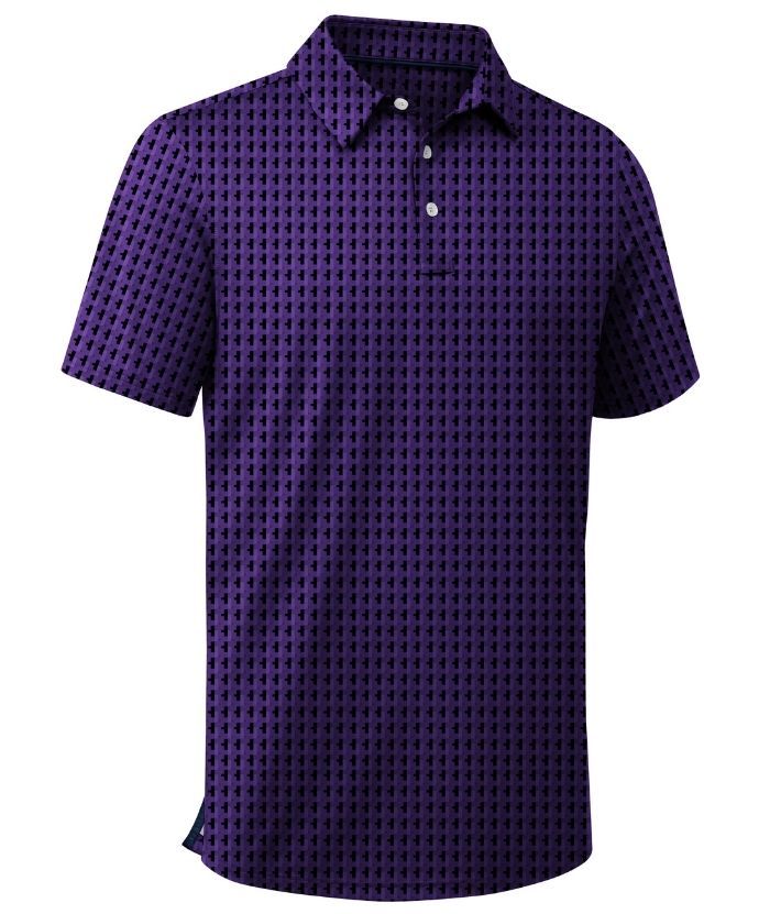 ZITY Men's Button Up Dri Fit Printed Polo Shirt-CUMPO05527