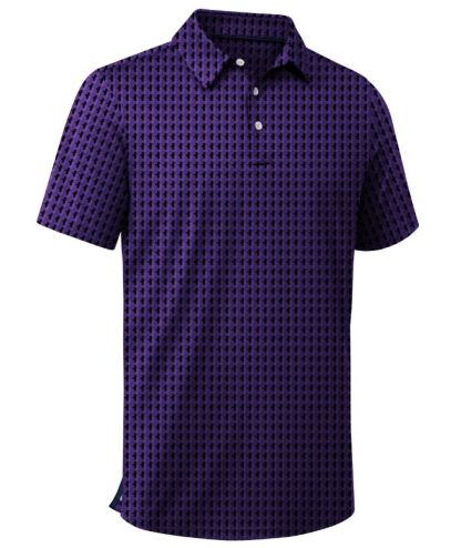 ZITY Men's Button Up Dri Fit Printed Polo Shirt-CUMPO05527
