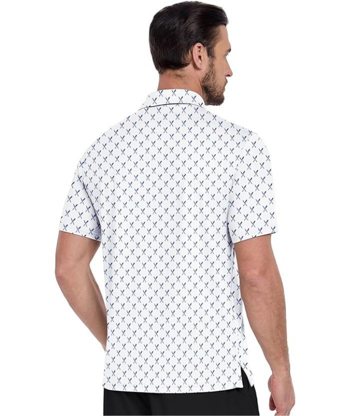 ZITY Men's Button Up Casual Print Polo Shirt-CUMPO06176