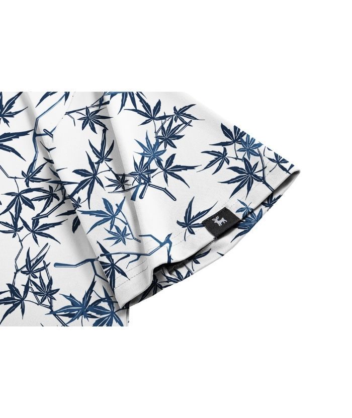 ZITY Men's Button Up Slim Fit Printed Polo Shirt-CUMPO05195