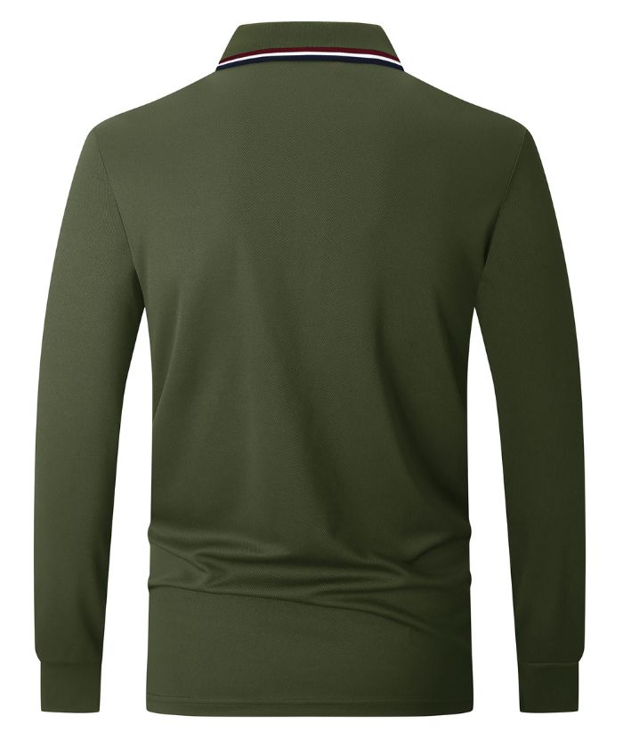 ZITY Men's Dri Fit Long Sleeve Golf Polo Shirt-CEMLP06139