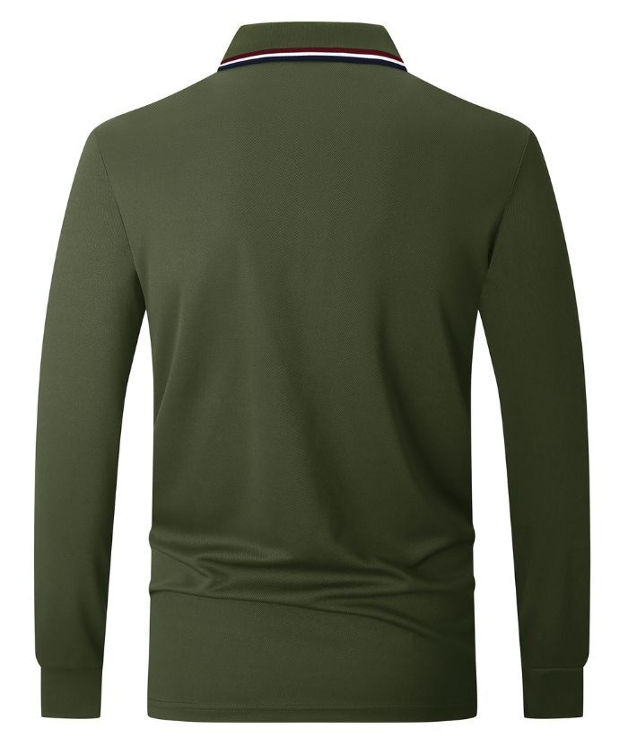 ZITY Men's Dri Fit Long Sleeve Golf Polo Shirt-CEMLP06139
