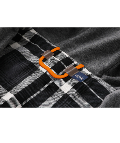 ZITY Men's Long Sleeve Hooded Plaid Fleece Hoodie-AUMPJ00587