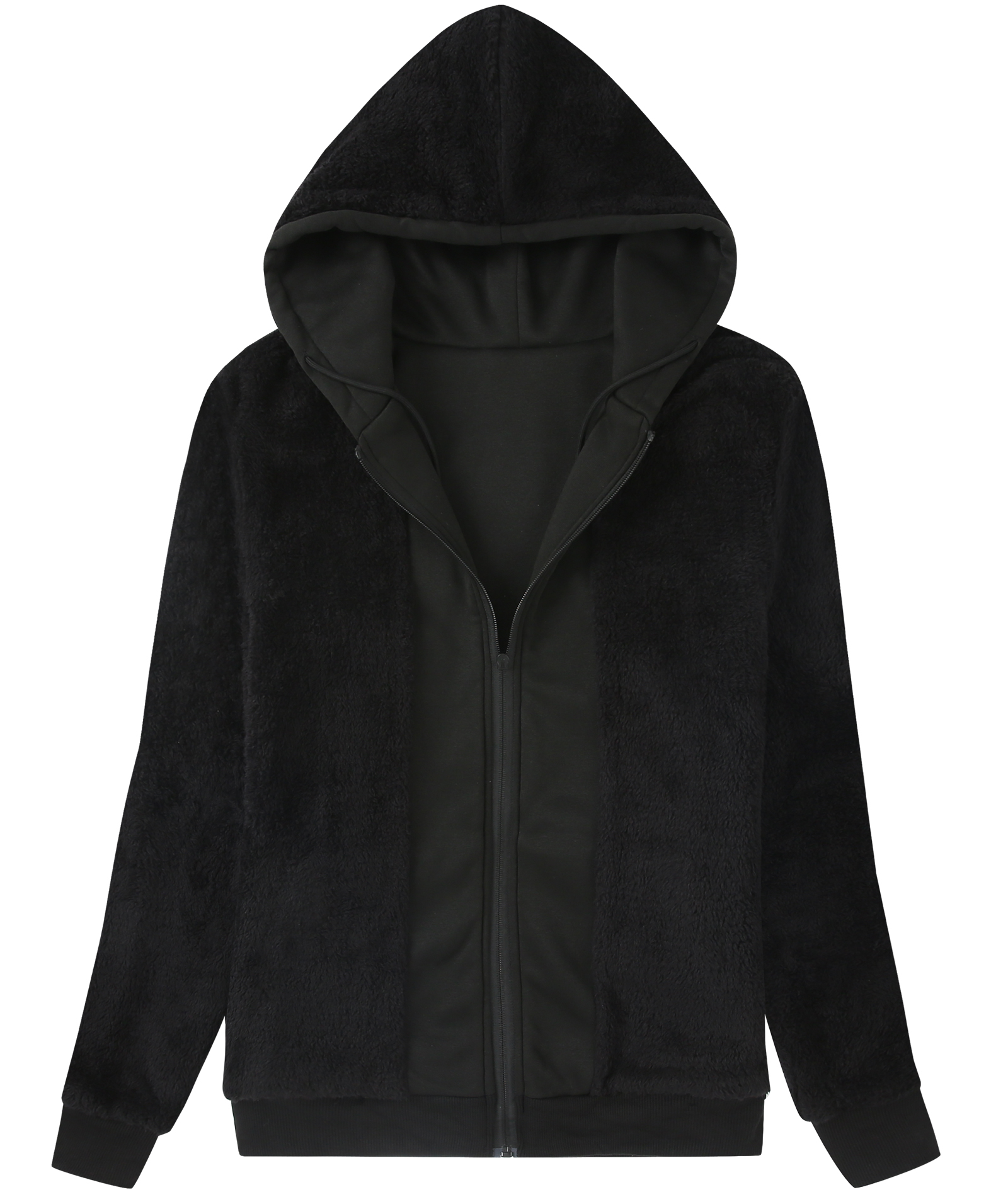 ZITY Women's Long Sleeve Solid Color Fleece Hoodie-CUWFH01440