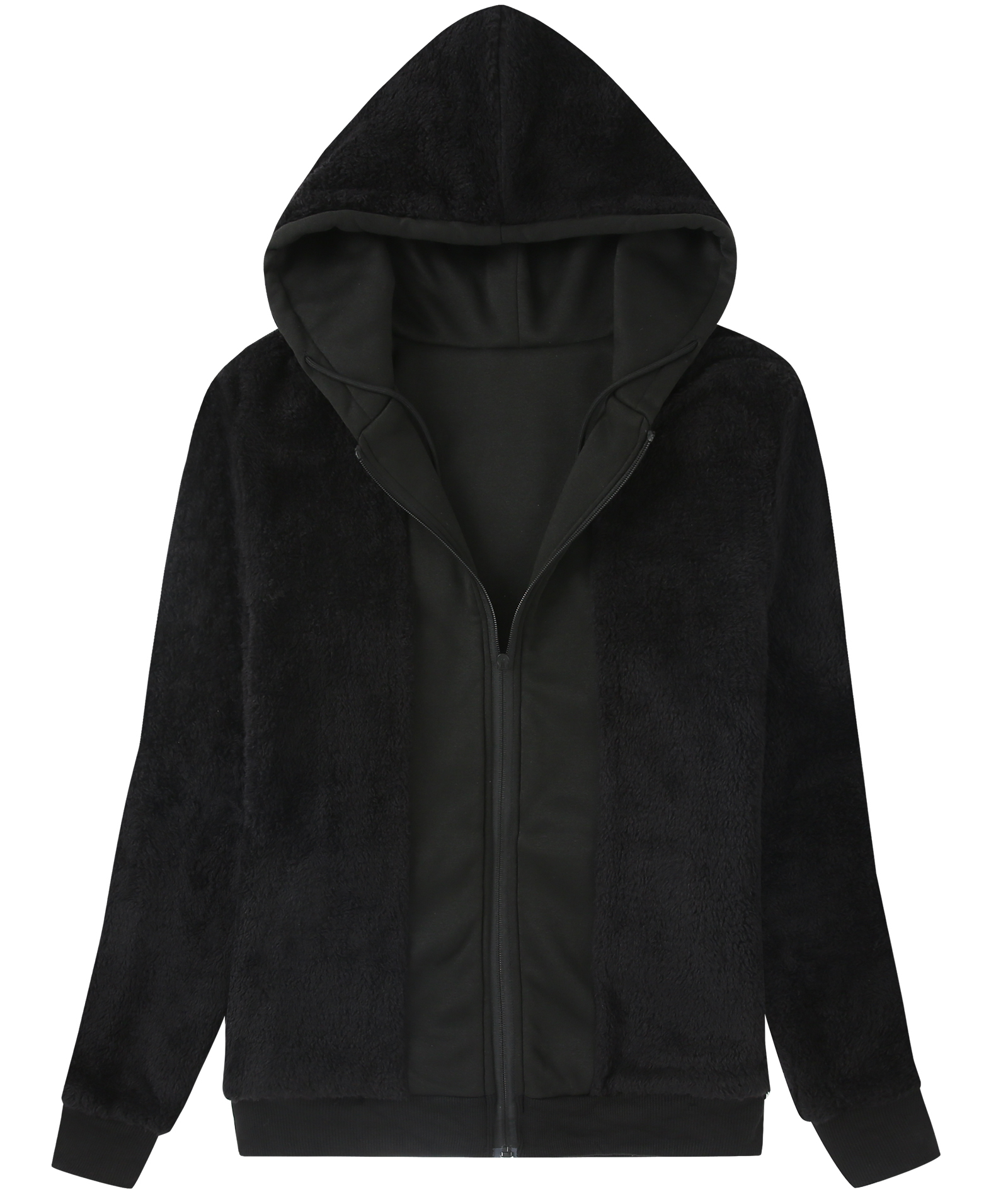 ZITY Women's Long Sleeve Solid Color Fleece Hoodie-CUWFH01440