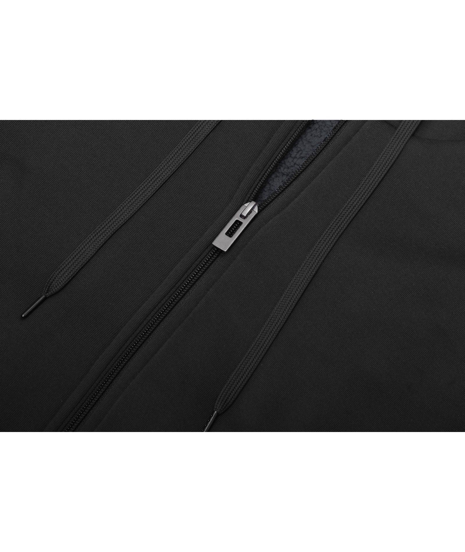 ZITY Men's Full Zip Up Contrast Color Fleece Hoodie-zity1712