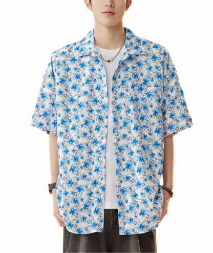 ZITY Men's Summer Casual Short Sleeve Printed Hawaiian Shirts