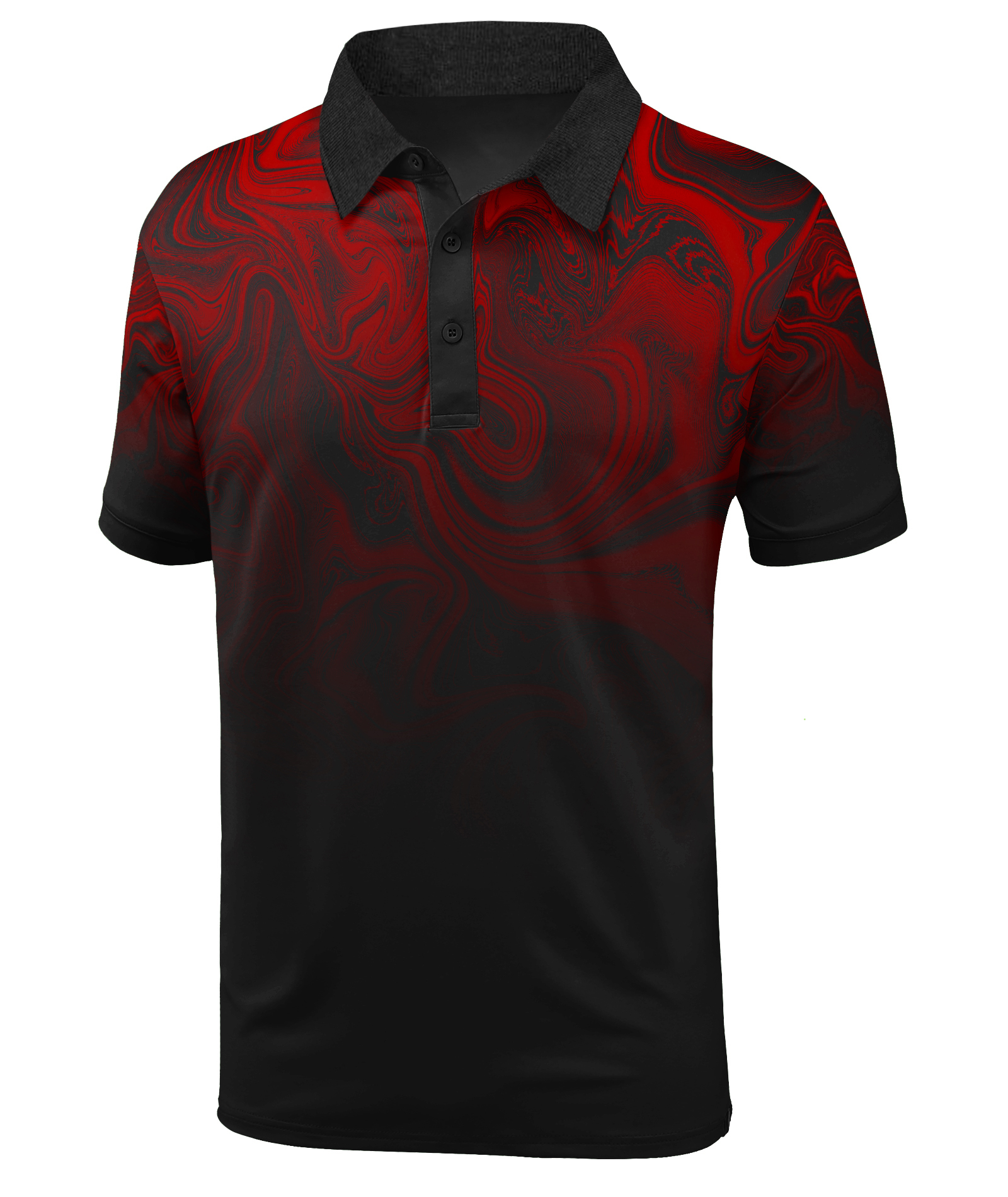ZITY Men's Button Up Printed Dri Fit Polo Shirt-GFMPO00040