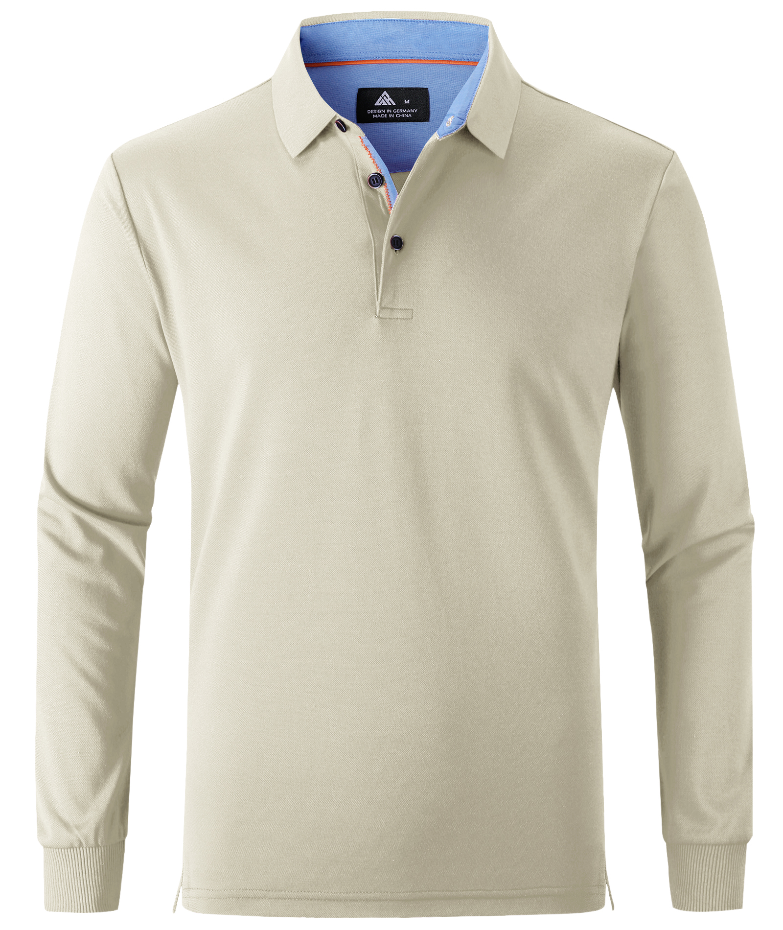 ZITY Men's Button Up Dri Fit Long Sleeve Polo Shirt-CFMPO00095