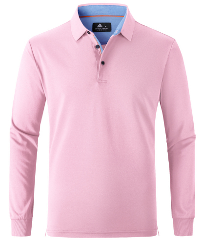 ZITY Men's Button Up Dri Fit Long Sleeve Polo Shirt-CFMPO00095