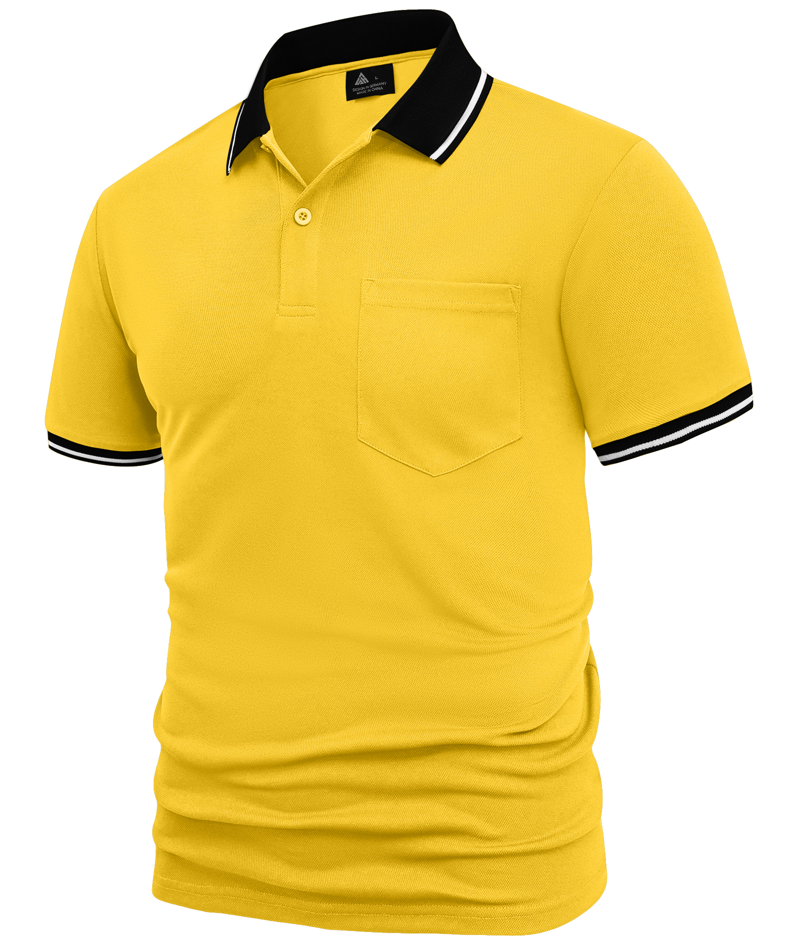 ZITY Men's Contrast Collar Slim Fit Polo Shirt-CUMPO05144