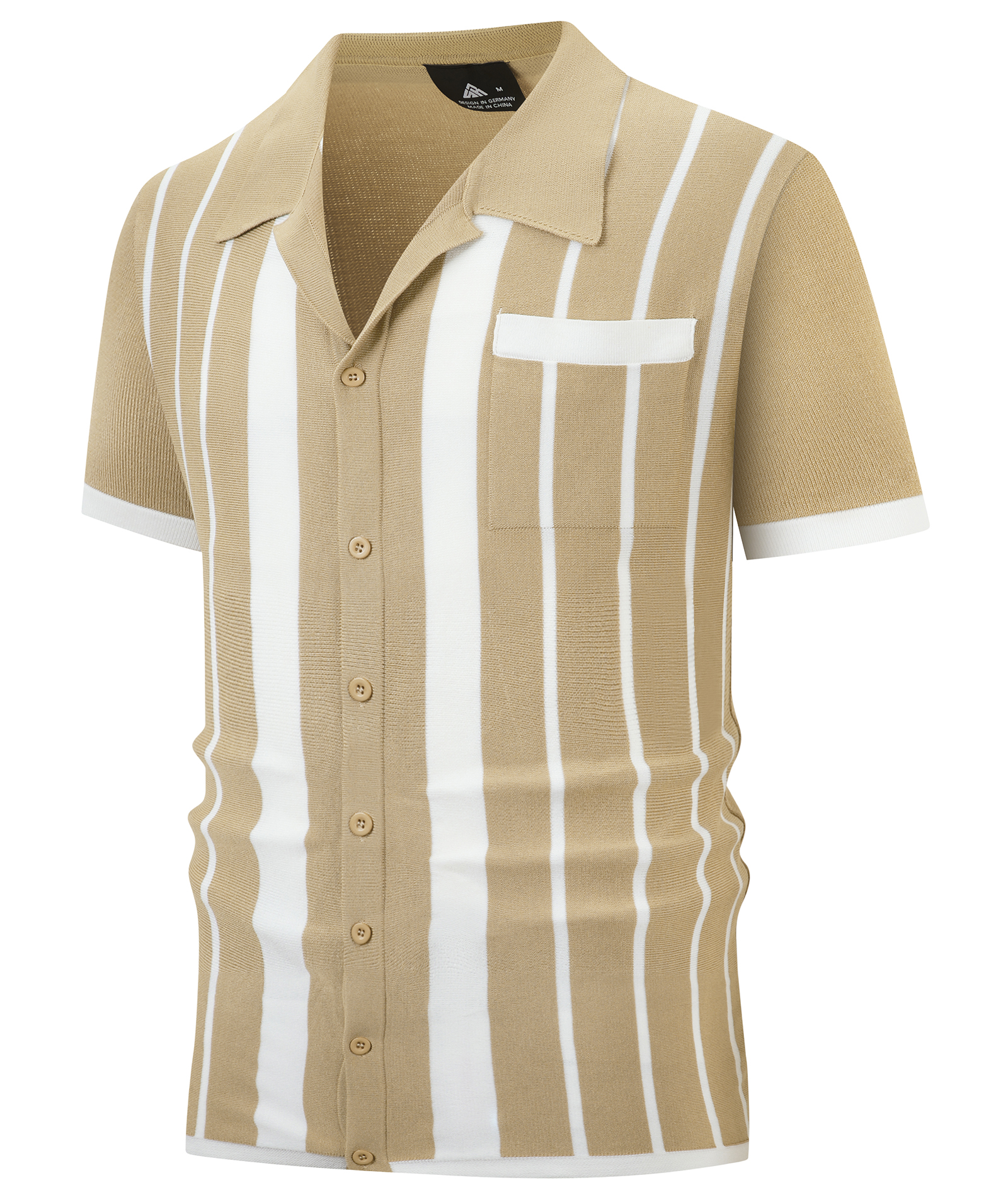 ZITY Men's Button Down Knitted Stripe Dry Fit Casual Polo Shirt-CUMPO01701 | Zitysports