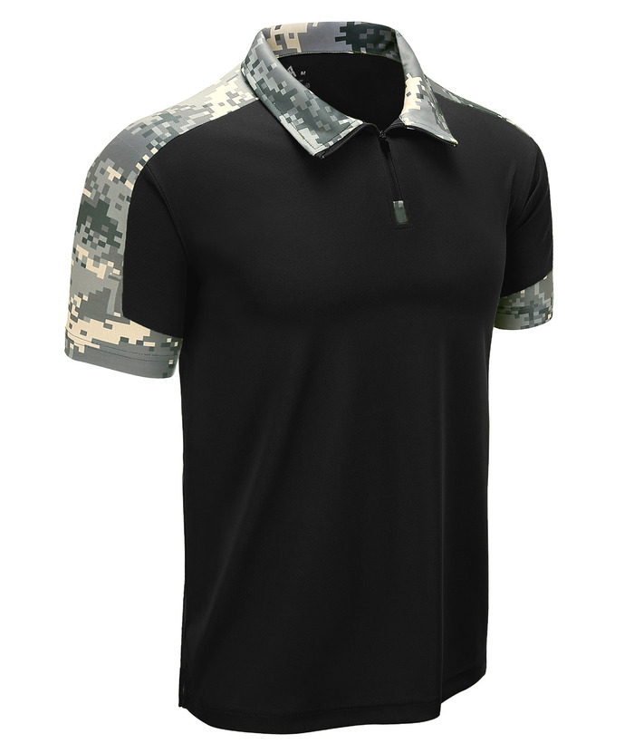 ZITY Men's Short Sleeve Quarter Zip Quick Dry Golf Polo Shirt-ZPK000591 | Zitysports