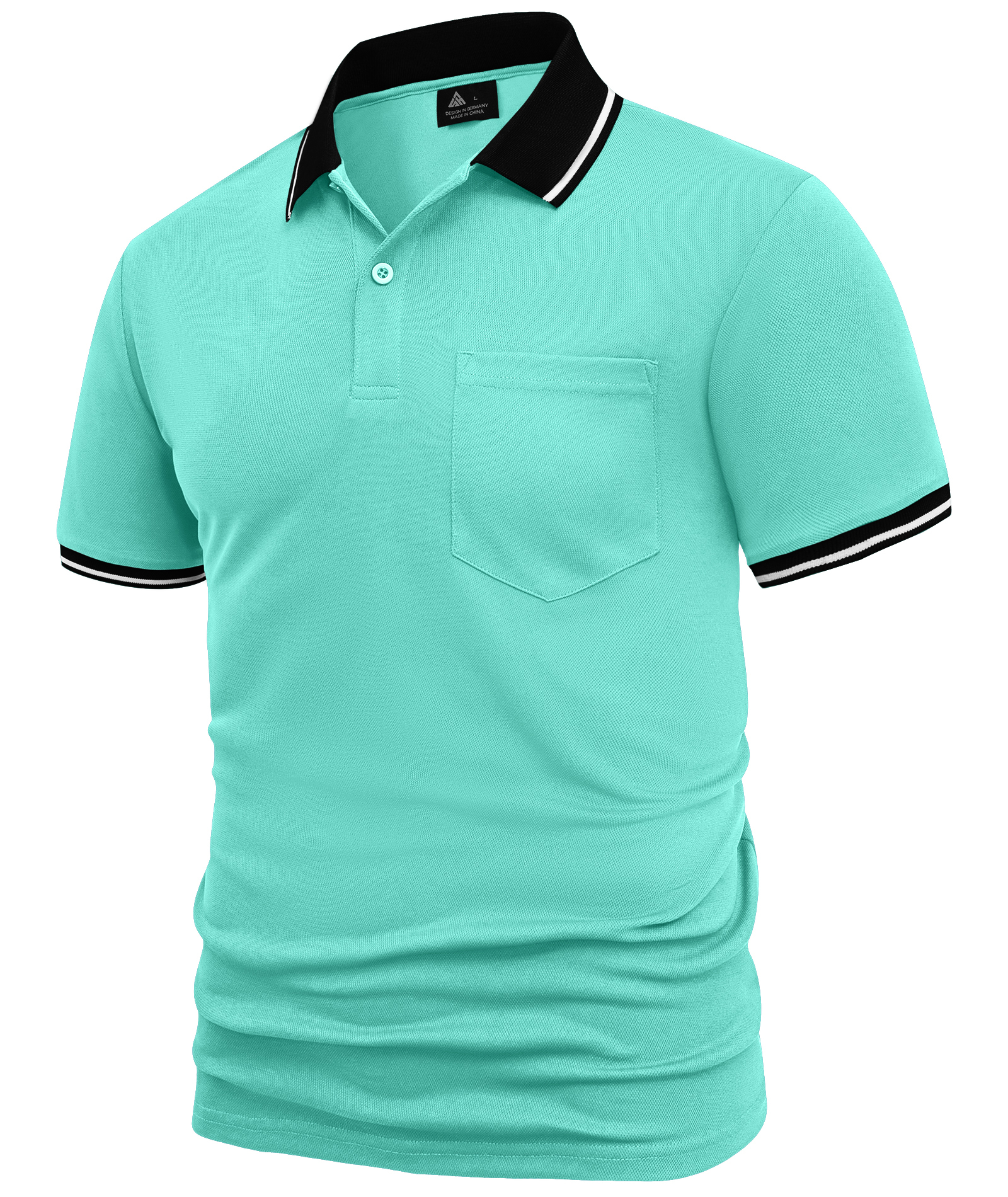 ZITY Men's Contrast Collar Slim Fit Polo Shirt-CUMPO05144