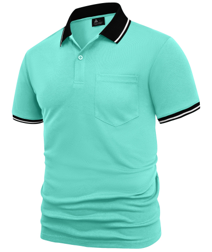 ZITY Men's Contrast Collar Slim Fit Polo Shirt-CUMPO05144