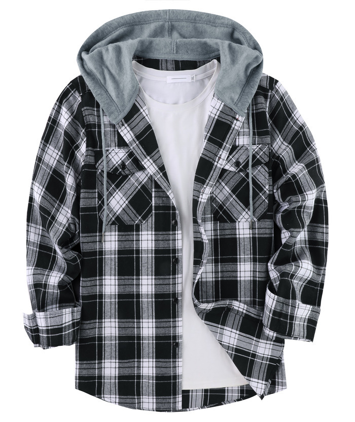 ZITY Men's Button Up Plaid Flannel Shirt-ZPK006183 | Zitysports