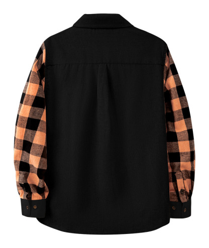 ZITY Men's Plaid Sweatshirt Button Down with Two Pocket-ZPK007276 | Zitysports