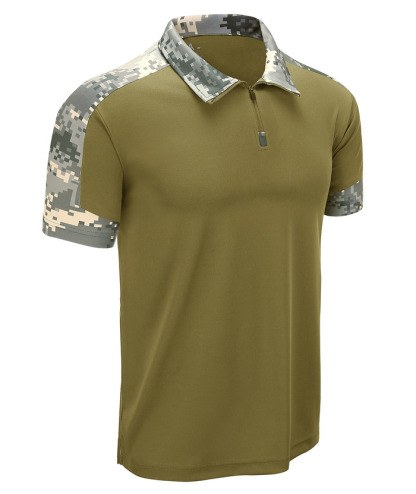 ZITY Men's Short Sleeve Quarter Zip Quick Dry Golf Polo Shirt-ZPK000591 | Zitysports