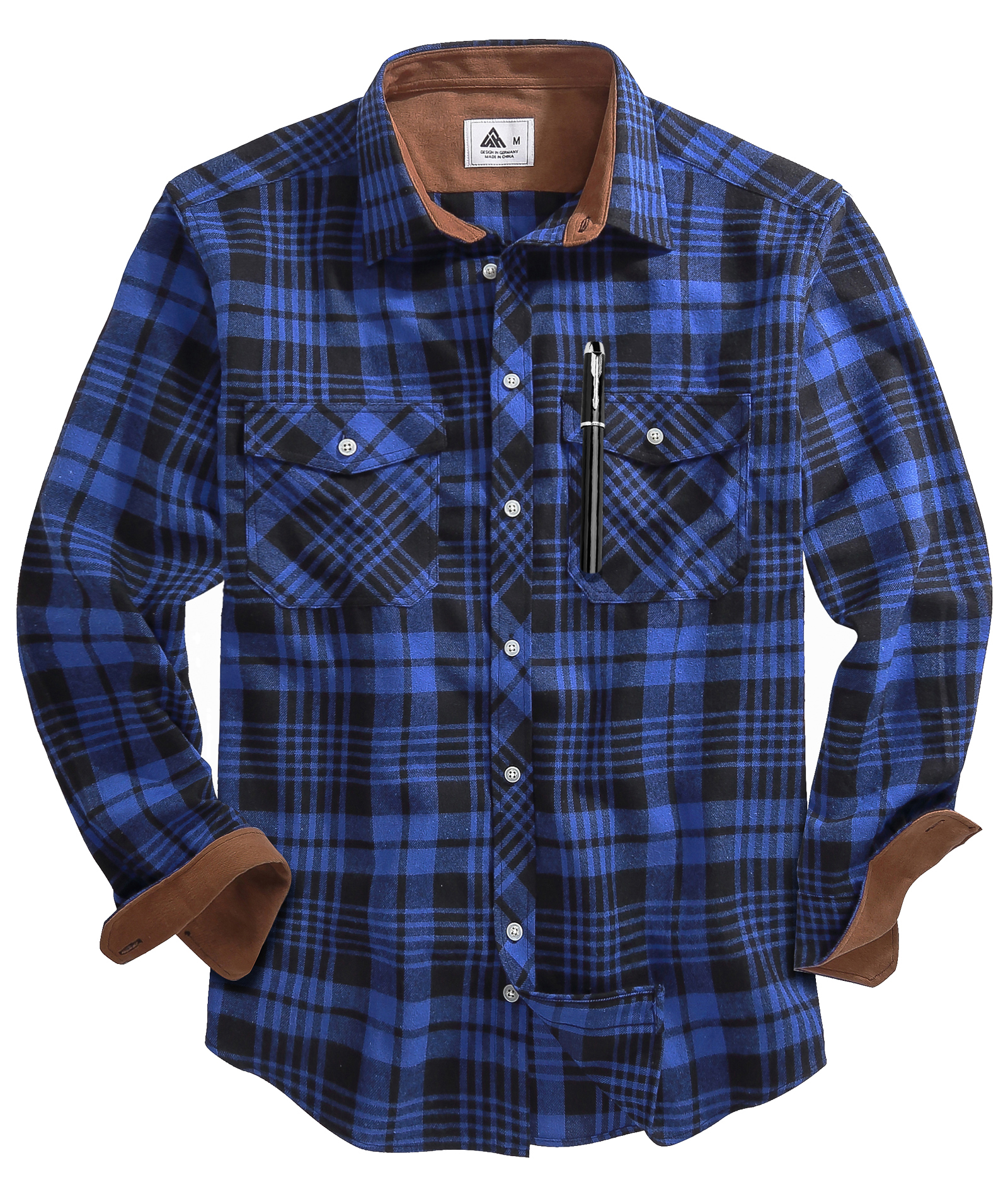 black and navy plaid shirt