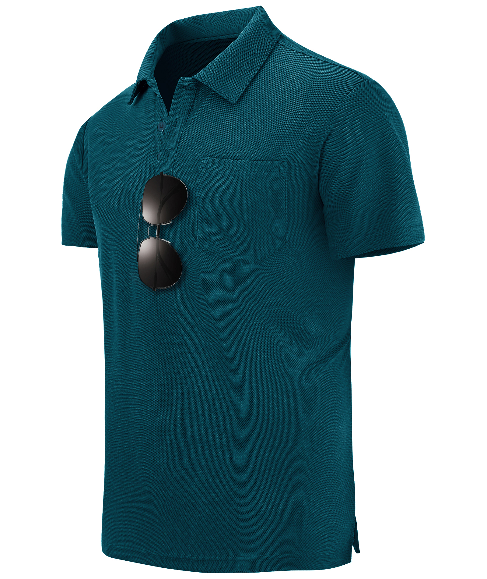 ZITY Men's Solid Color Fast Dry Neck Air Force with Pocket Polo Shirt-ZPK008914 | Zitysports