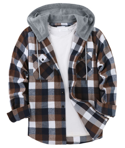 ZITY Men's Button Up Plaid Flannel Shirt-ZPK006183 | Zitysports