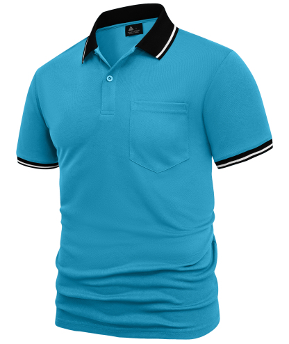 ZITY Men's Contrast Collar Slim Fit Polo Shirt-CUMPO05144