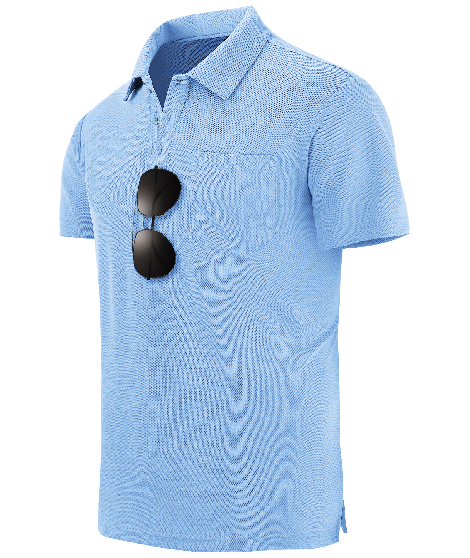ZITY Men's Solid Color Fast Dry Neck Air Force with Pocket Polo Shirt-ZPK008914 | Zitysports