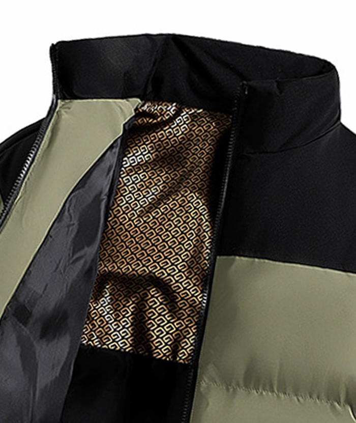 ZITY Men's Casual Full Zip Up Stand Collar Puffer Jacket- DUMFC05561