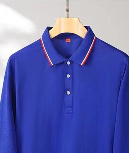 Men's Long Sleeve Lapel Slim Fit Polo Shirt-DUMLP05808
