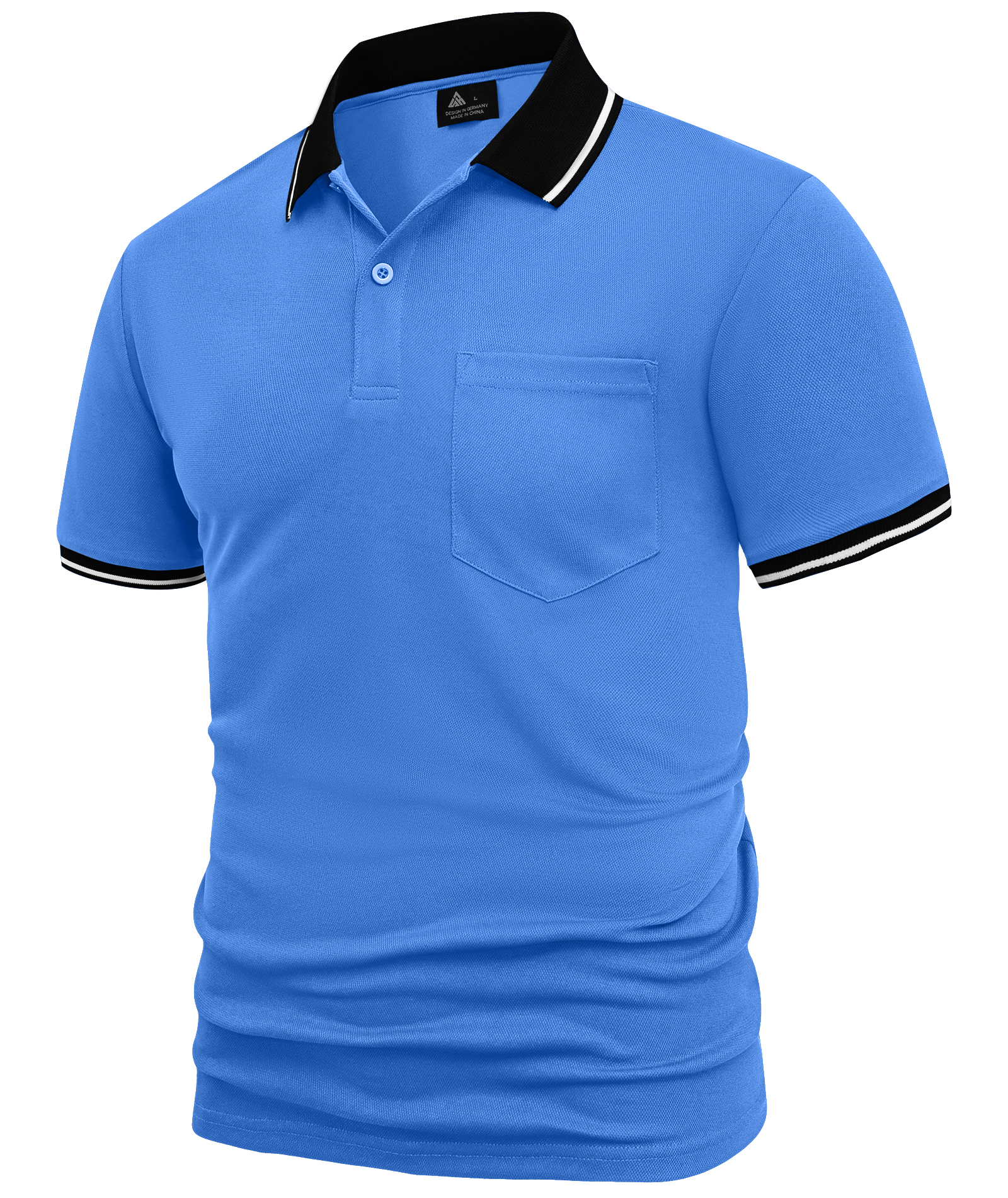 ZITY Men's Contrast Collar Slim Fit Polo Shirt-CUMPO05144