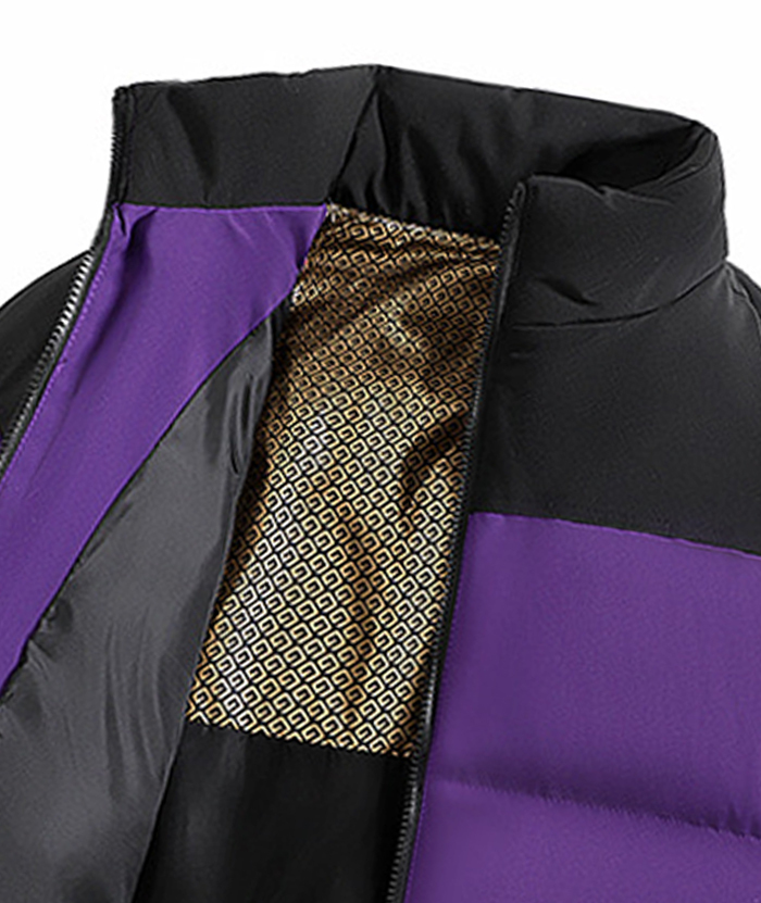 ZITY Men's Casual Full Zip Up Stand Collar Puffer Jacket- DUMFC05561