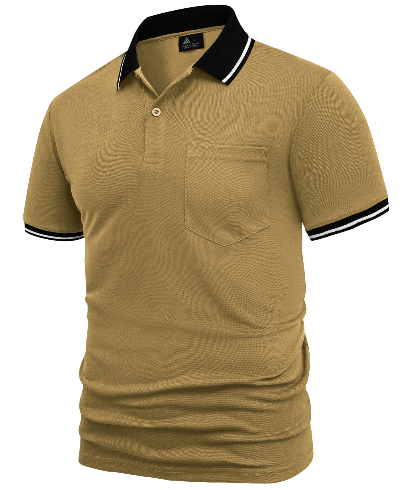ZITY Men's Contrast Collar Slim Fit Polo Shirt-CUMPO05144