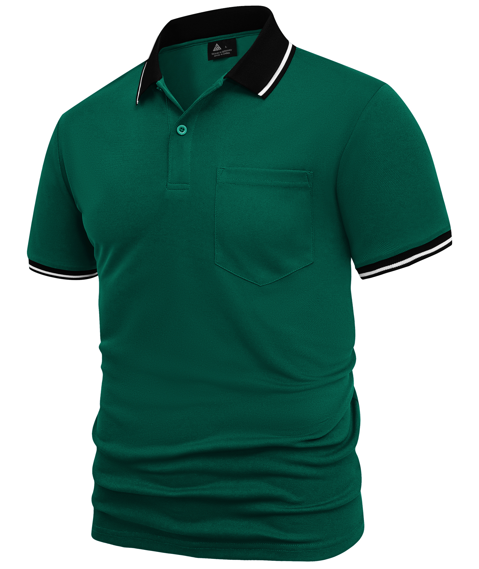ZITY Men's Contrast Collar Slim Fit Polo Shirt-CUMPO05144