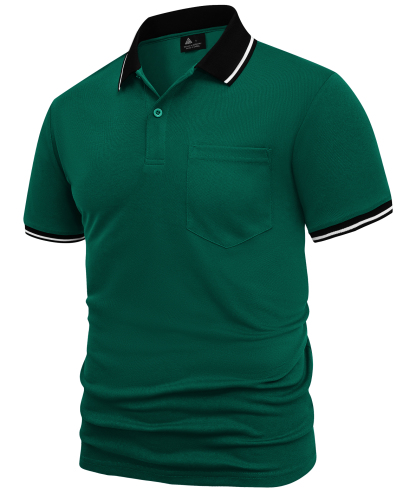 ZITY Men's Contrast Collar Slim Fit Polo Shirt-CUMPO05144