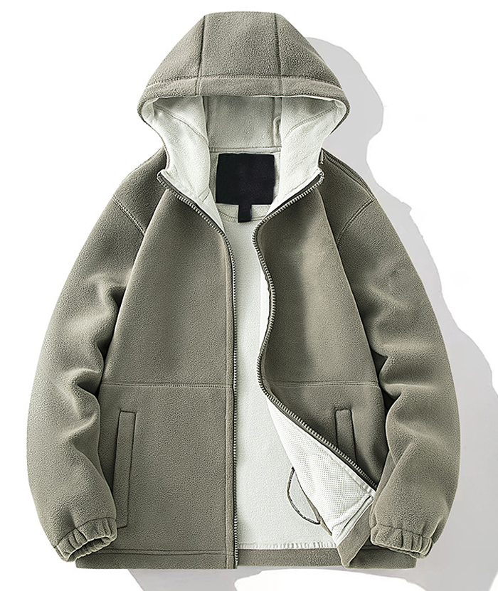 ZITY Men's Full Zipper Fleece Jacket-DUMCO05447