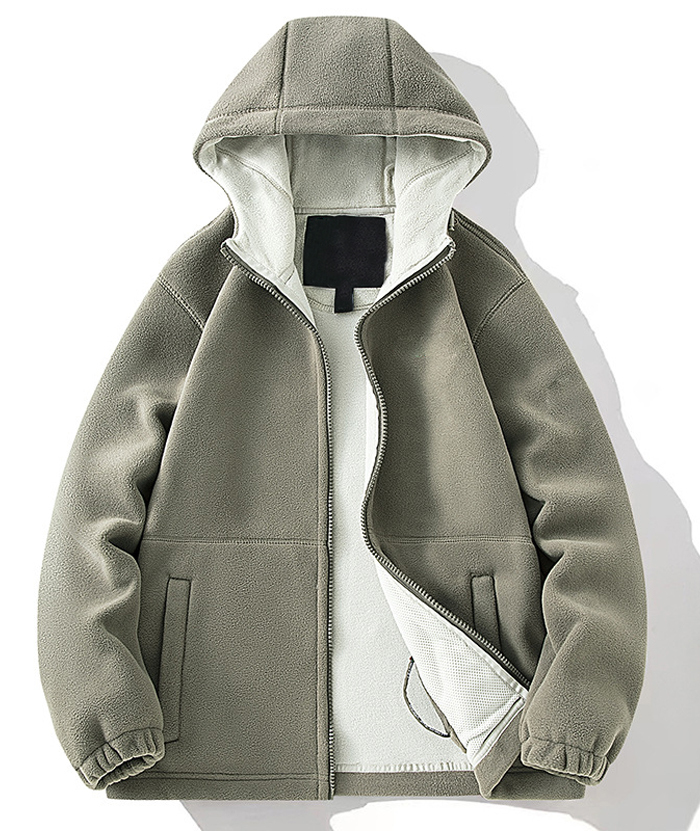 ZITY Men's Full Zipper Fleece Jacket-DUMCO05447