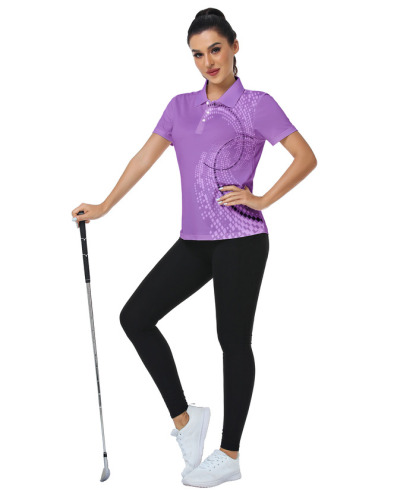 Purple dri fit polo shirts for women - Quick dry workout top