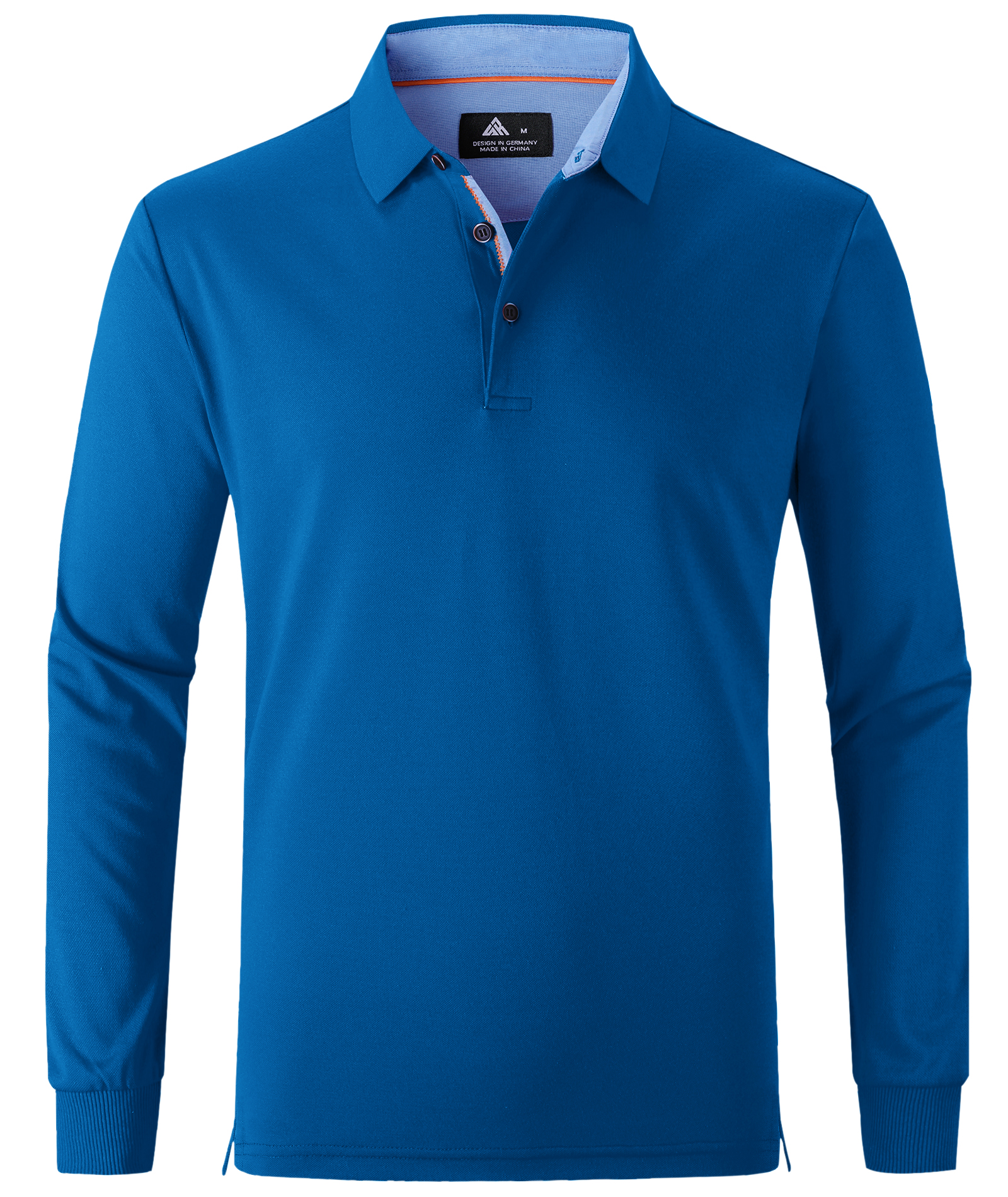 ZITY Men's Button Up Dri Fit Long Sleeve Polo Shirt-CFMPO00095