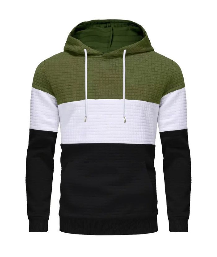 ZITY Men's Pullover Color block Waffle Hoodie-ZPK007691|Zitysports