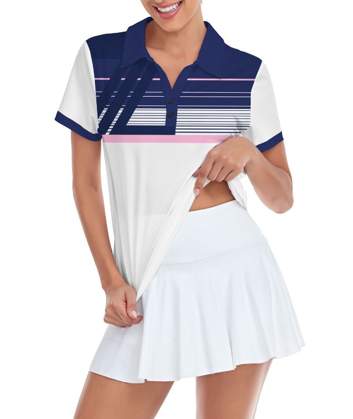 ZITY Women's Button Up Slim Fit Golf Polo Shirt-CUWPO01302