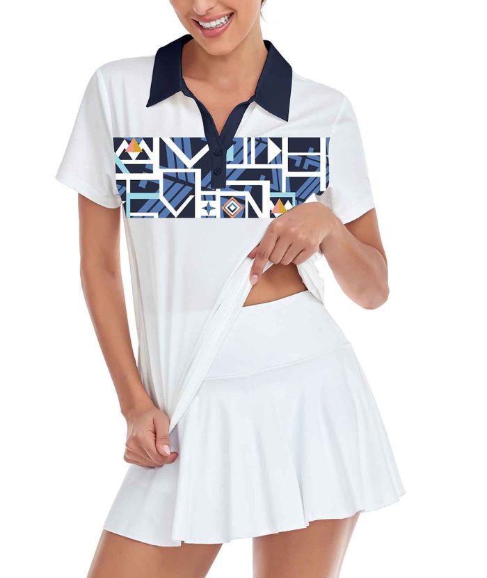 ZITY Women's Dri fit Button Up Golf Polo Shirt-CUWPO01338