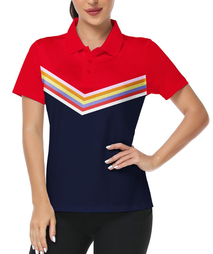 ZITY Women's Dri Fit Red Golf Polo Shirt-CUWPO01576