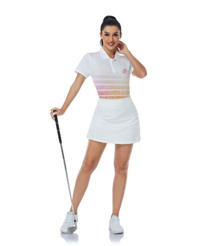ZITY Women's Dri Fit Striped Casual Golf Polo Shirt-CUWPO01564